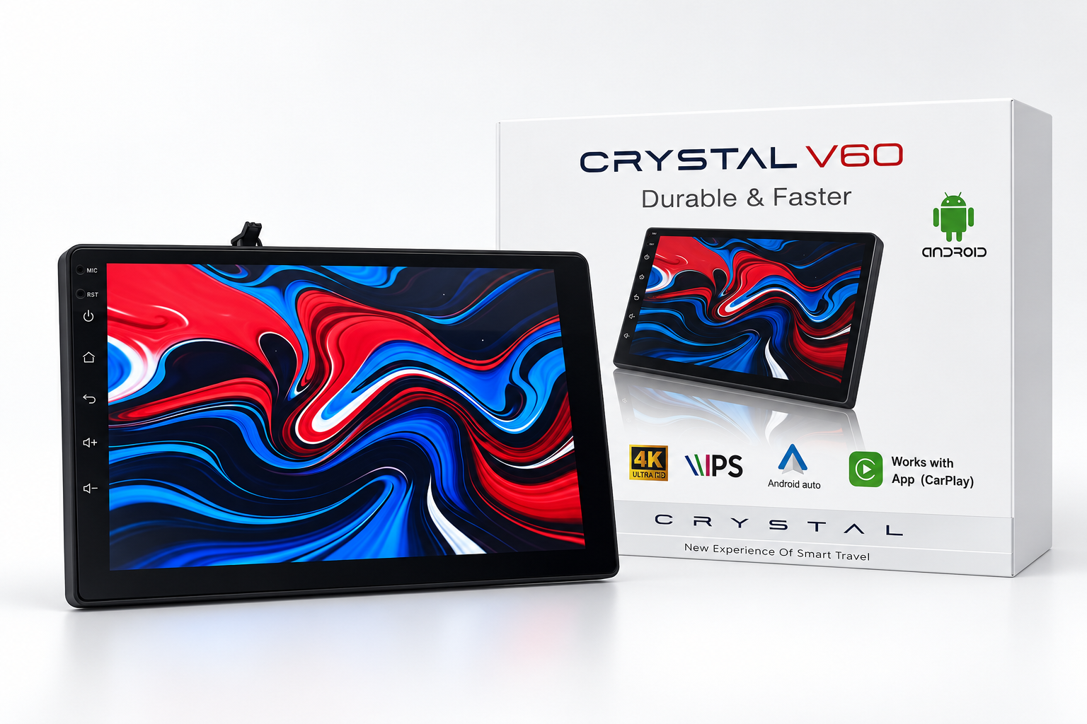 Custom branded Android head unit and retail packaging for OEM and ODM projects